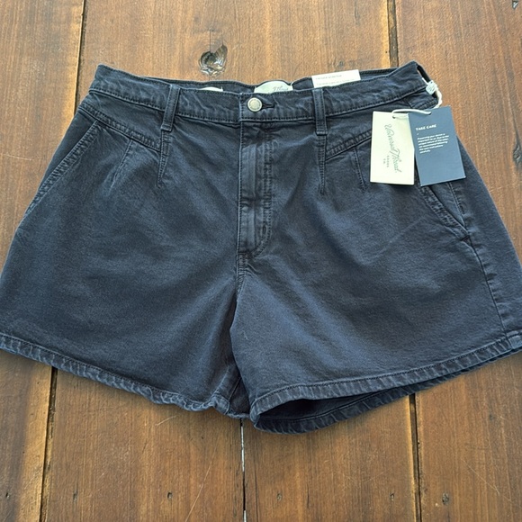 NEW Trashed Look Vintage Women's Sz 10 A-Line Midi Shorts Black High Rise - Picture 1 of 12